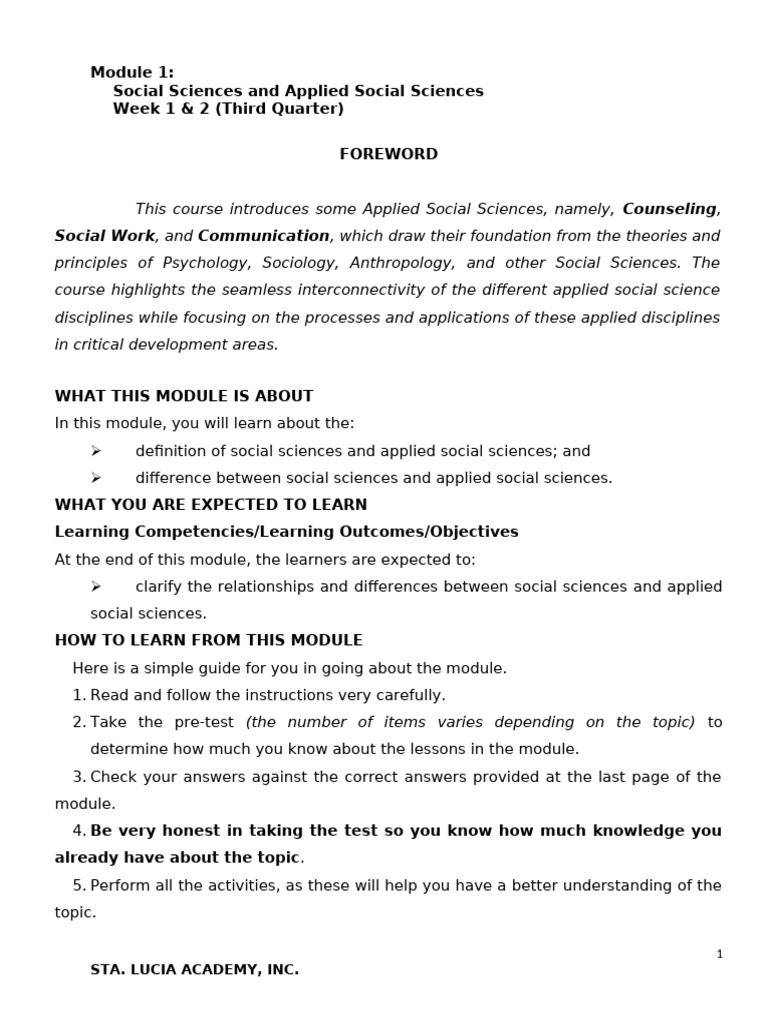 Understanding Social vs. Applied Sciences | PDF | Social Sciences | Science