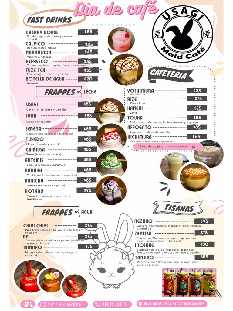 Menú Usagi Café | PDF