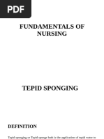Tepid Sponging Nursing Procedure Guide | PDF
