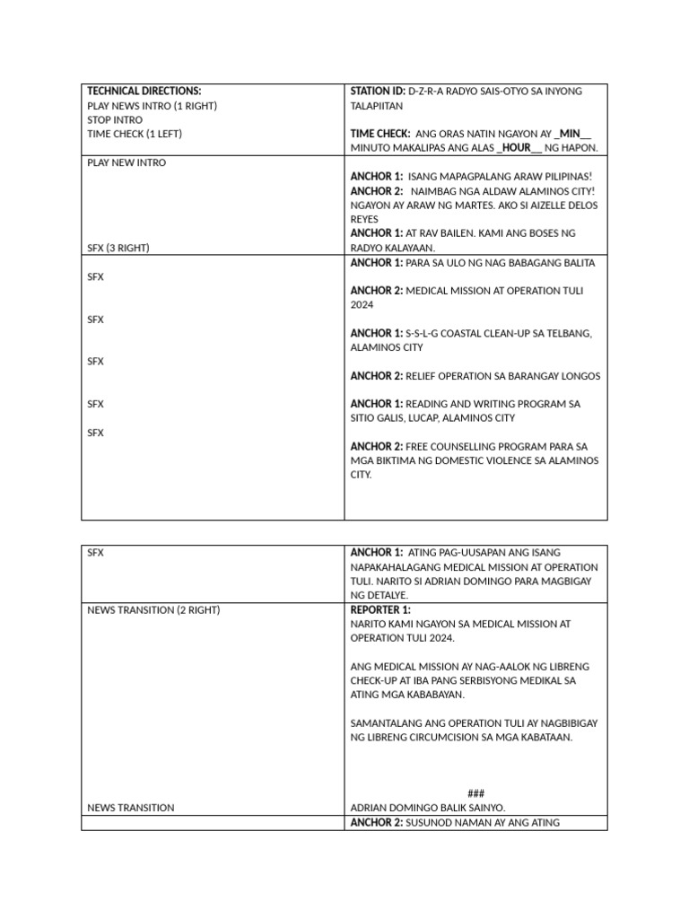 Group 5 Radio Broad. Final Script | PDF