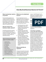Does My Small Business Need An Air Permit?: Fact Sheet Fact Sheet Fact Sheet
