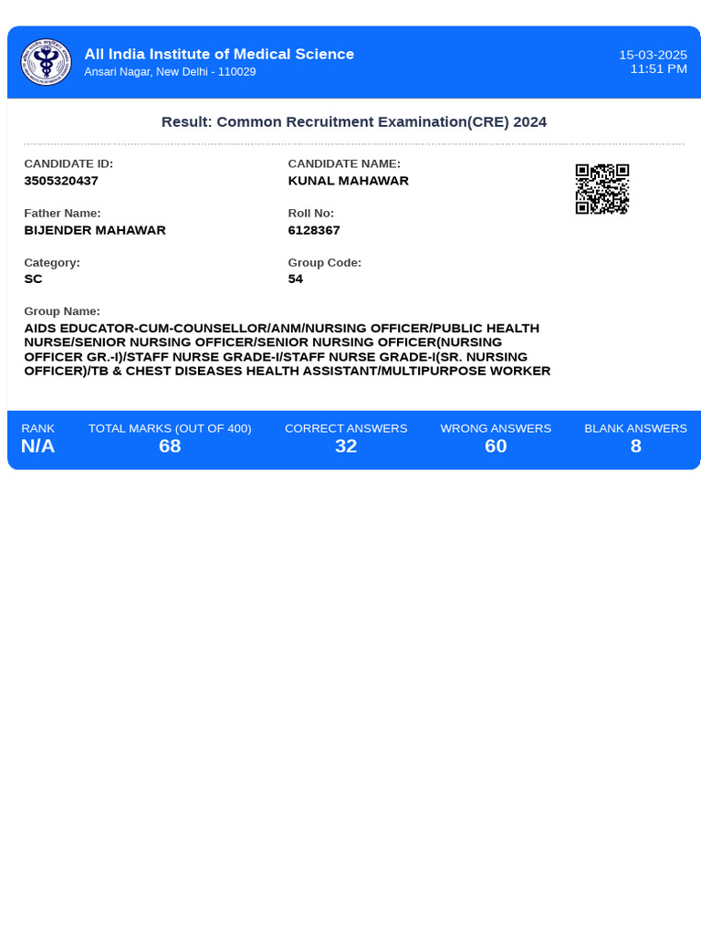 Score Card 1 | PDF