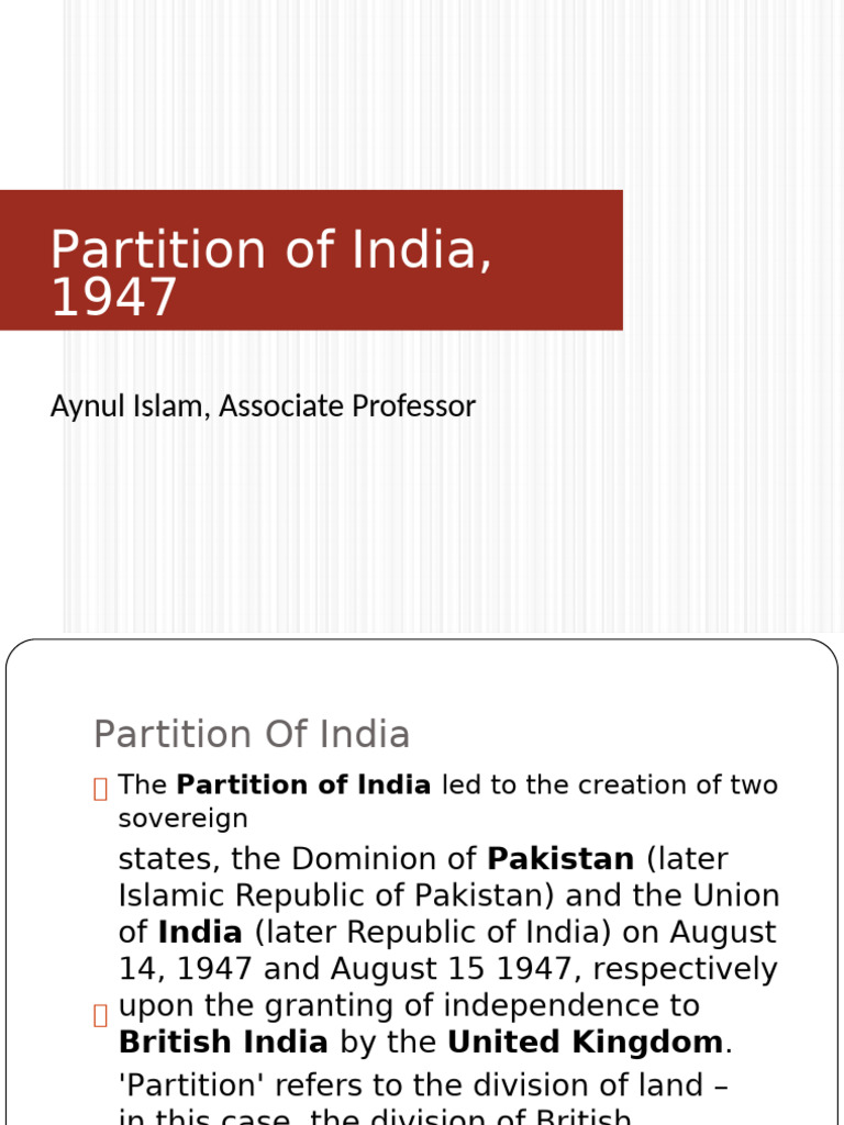 Partition of India 1947 - 16 - 03 - 2025 | PDF | Partition Of India ...
