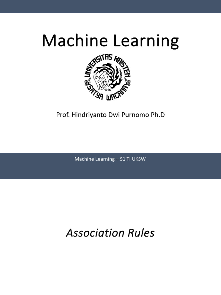 Machine Learning - 3. Association Rules | PDF