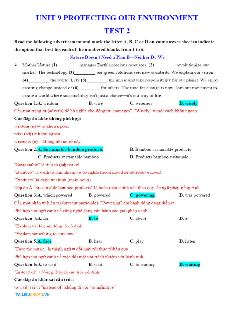 Unit 9 Grade 10 Test 2 Keydocx - 1600 - PDF - Gdrive.vip | PDF