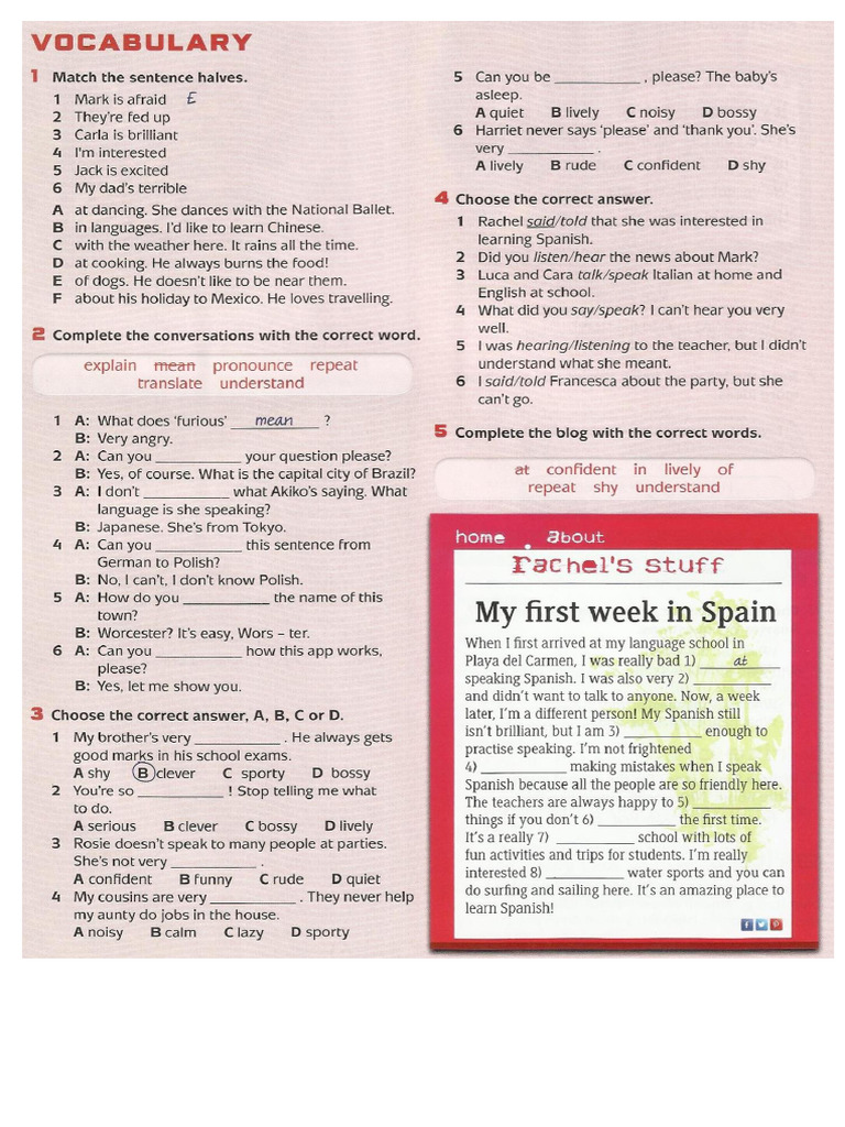 Revision b1 Unit 1 2-2 | PDF