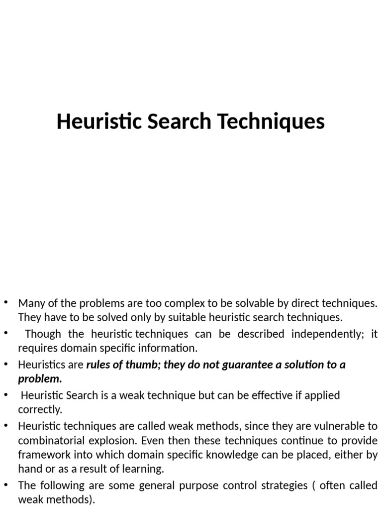 Heuristic Search Techniques Explained | PDF | Algorithms And Data ...