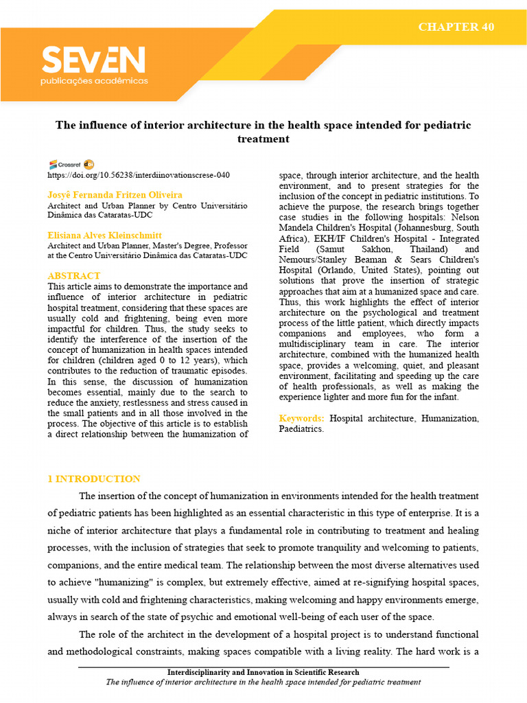 Humanizing Pediatric Hospital Design | PDF | Pediatrics | Hospital