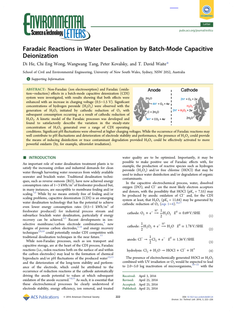 Faradaic Rxn-Batch Mode | PDF | Redox | Anode