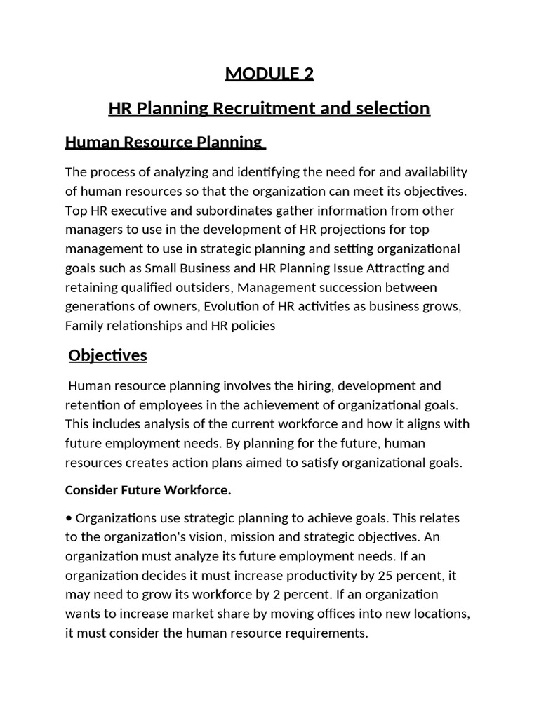 HR Planning: Recruitment & Selection Guide | PDF | Recruitment | Human ...