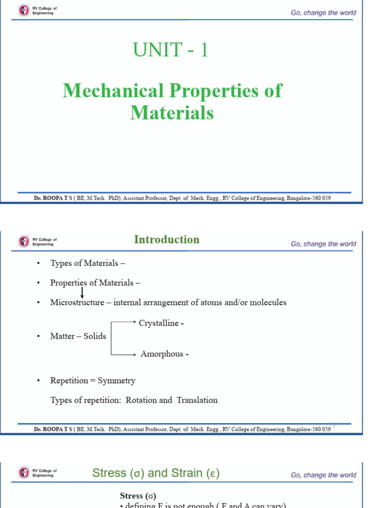 Mechanical Properties of Materials Overview | PDF | Deformation ...