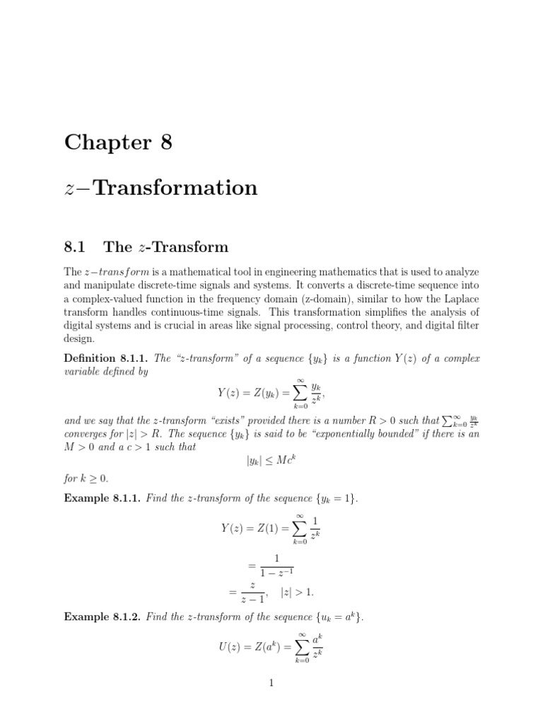 Understanding the z-Transform in Signals | PDF | Laplace Transform ...