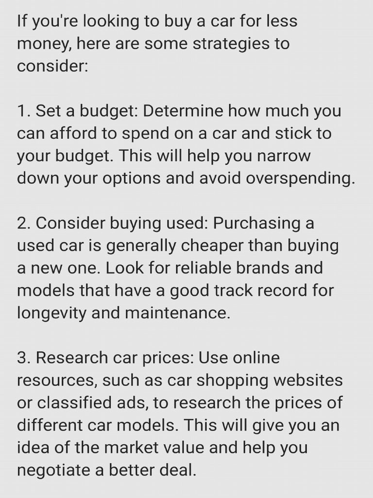 Car Buying Tips Pdf