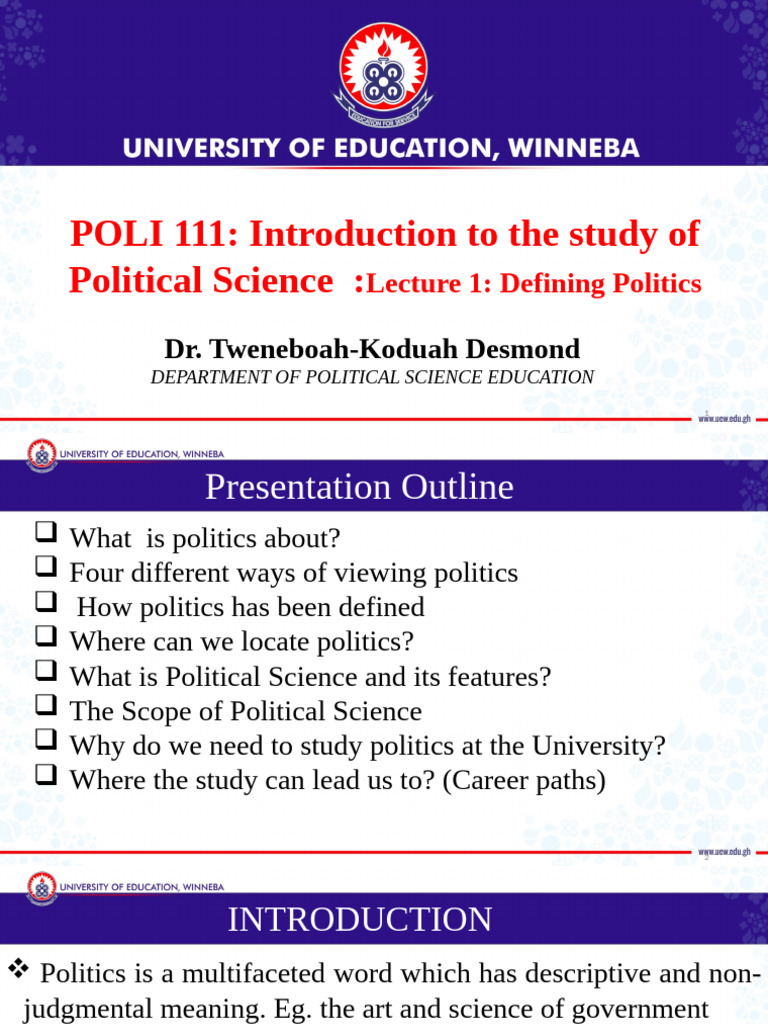 2022 Poli 111 Lecture 1 2-1 | PDF | Political Science | Science
