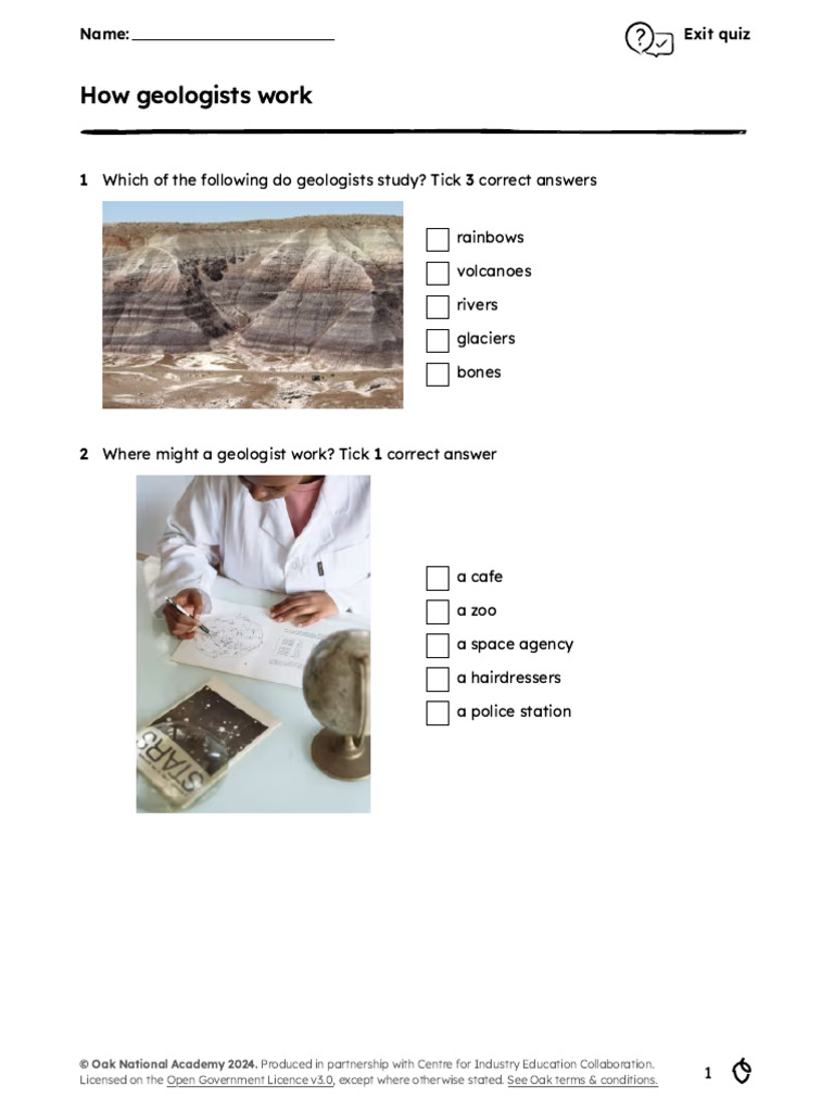 Geologist Career and Study Quiz | PDF | Mars | Terrestrial Planets