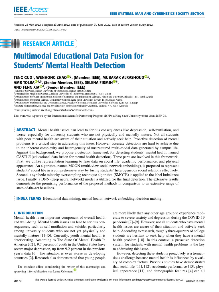 Multimodal Data Fusion for Mental Health | PDF | Deep Learning