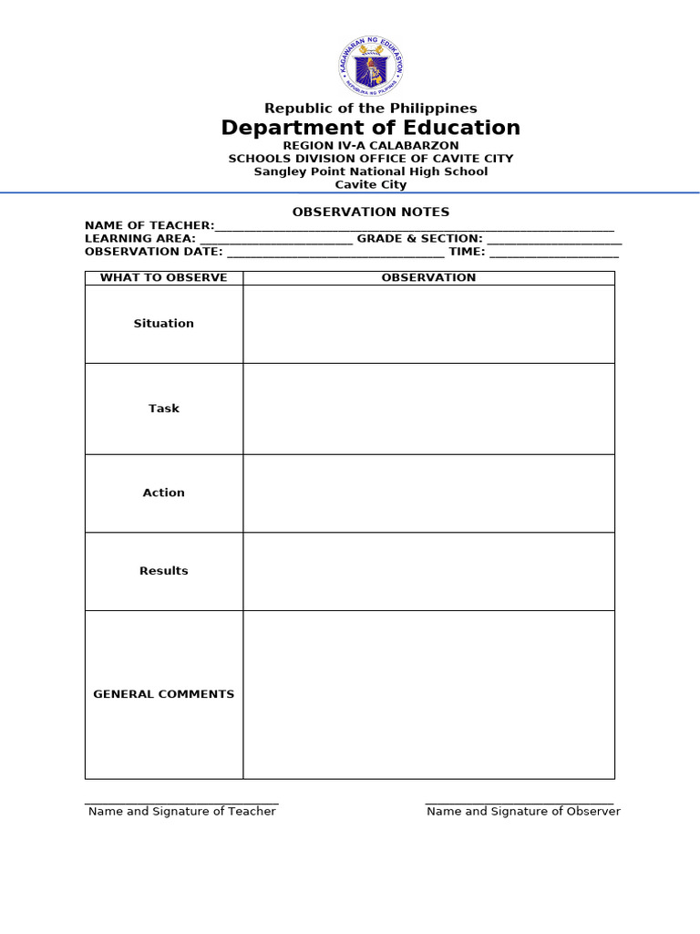 star observation blank | PDF