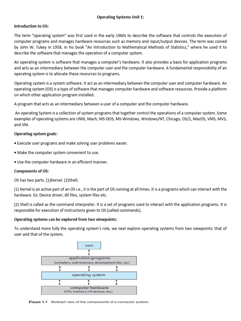 Introduction to Operating Systems Overview | PDF | Operating System ...