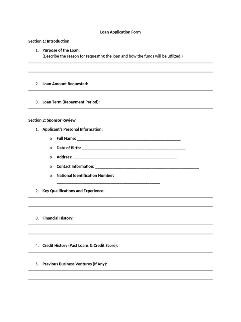 Loan Application Form | PDF | Loans | Expense