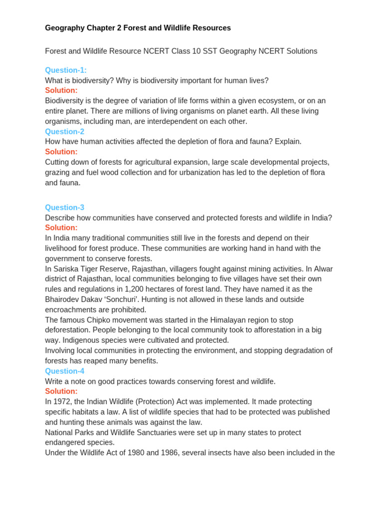Human Impact on Forests and Wildlife | PDF | Biodiversity | Forests