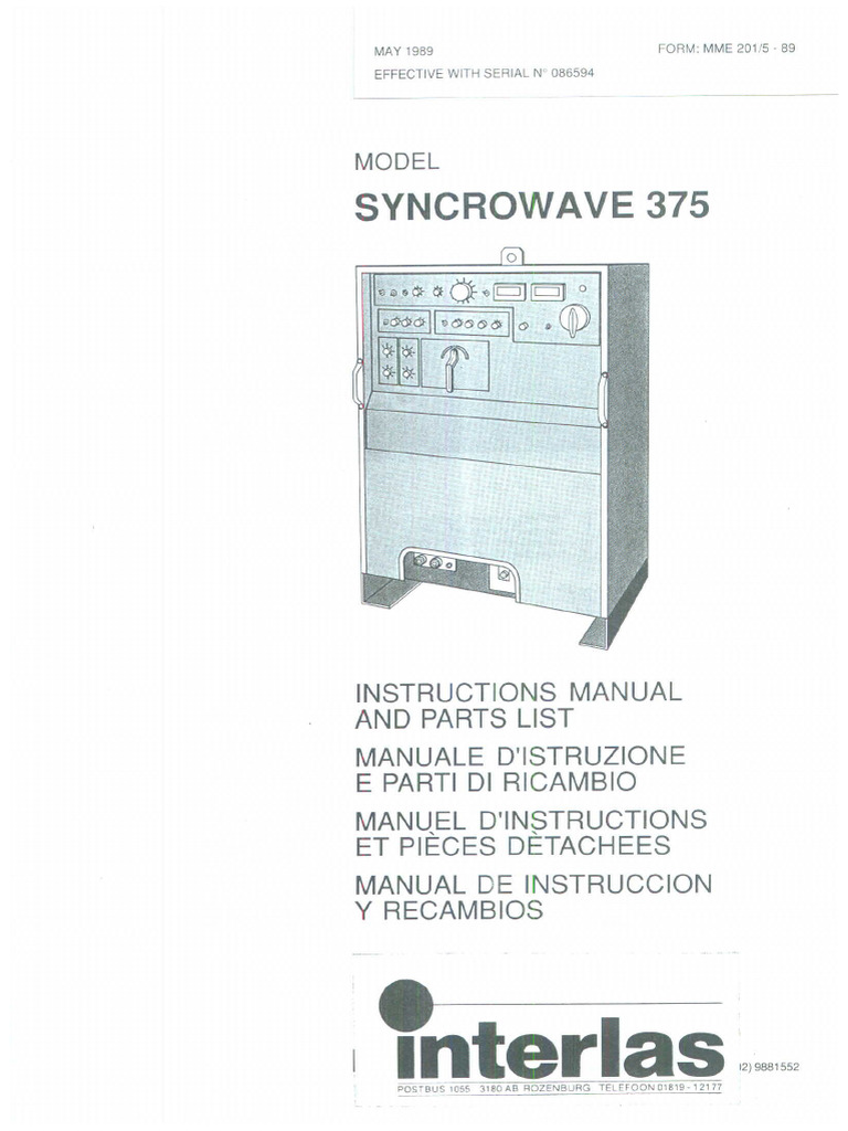 interlas syncrowave 375 - 1 | PDF