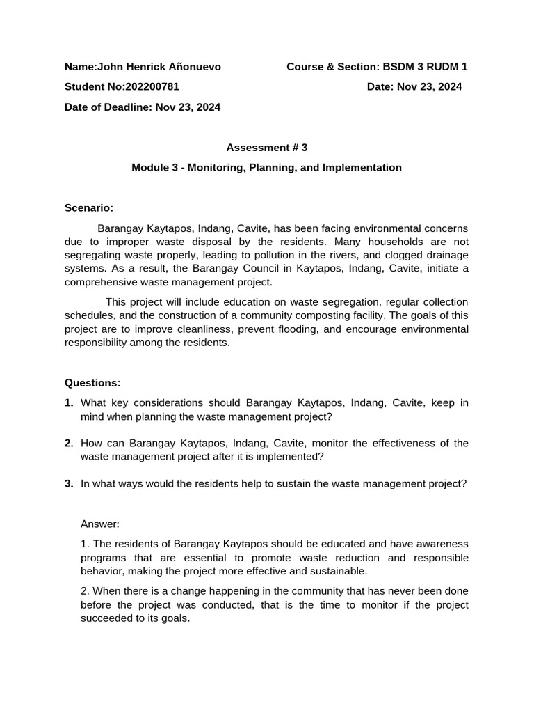 Module 3 - ASSESSMENT | PDF