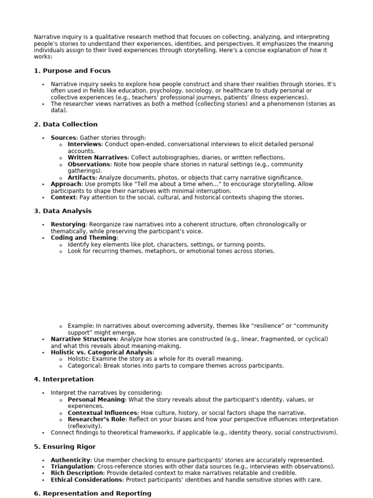 Understanding Narrative Inquiry Method | PDF | Narrative | Qualitative ...