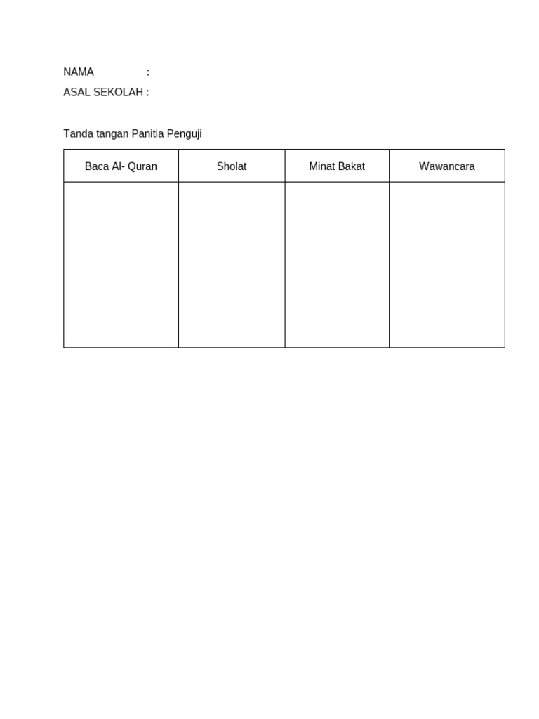Form Ttd Panitia Ppdb | PDF