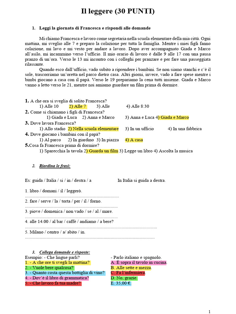 Test Italian | PDF