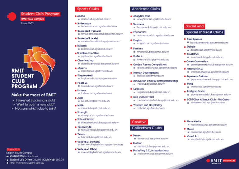RMIT Saigon Campus Student Clubs Guide | PDF | Japanese Martial Arts ...