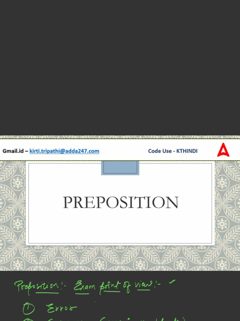 Prepostion | PDF