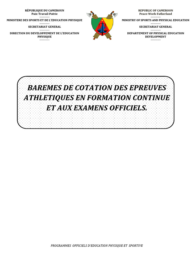 Barèmes de Notation en Éducation Physique | PDF