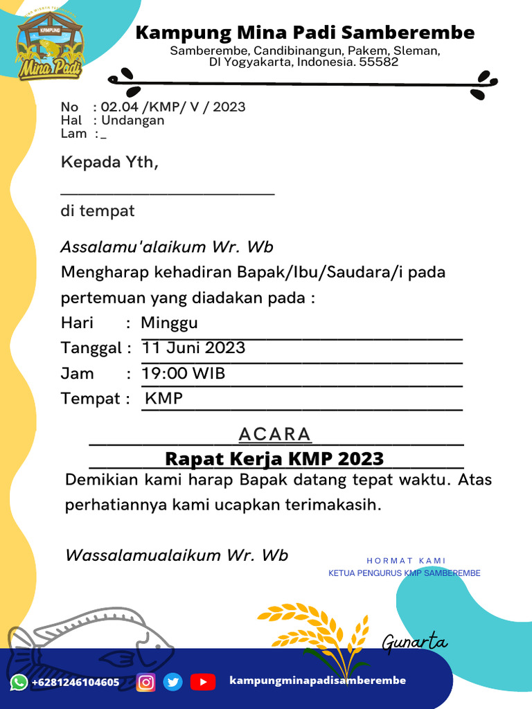 Undangan Raker KMP 2023 | PDF