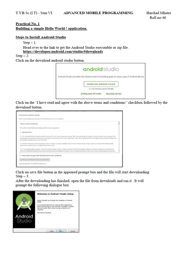 Android Studio Setup and Hello World App | PDF | Android (Operating ...
