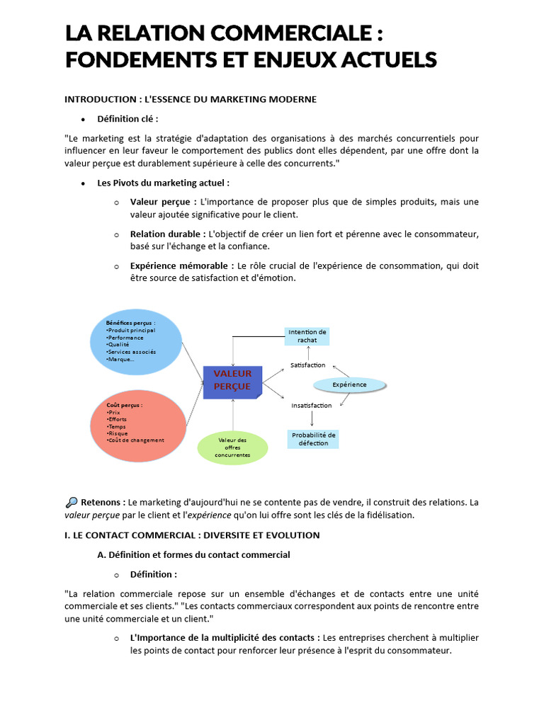 Fondements et enjeux de la relation commerciale | PDF ...