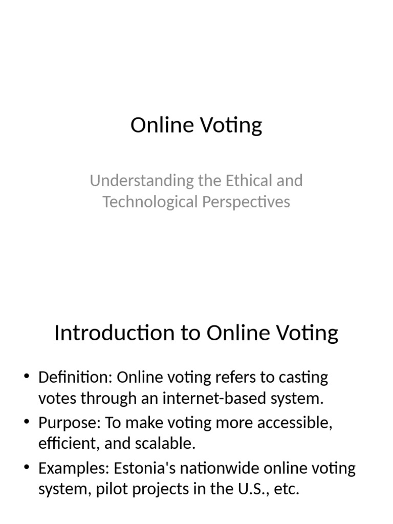 Online - Voting and Case Study Chapter 7 | PDF