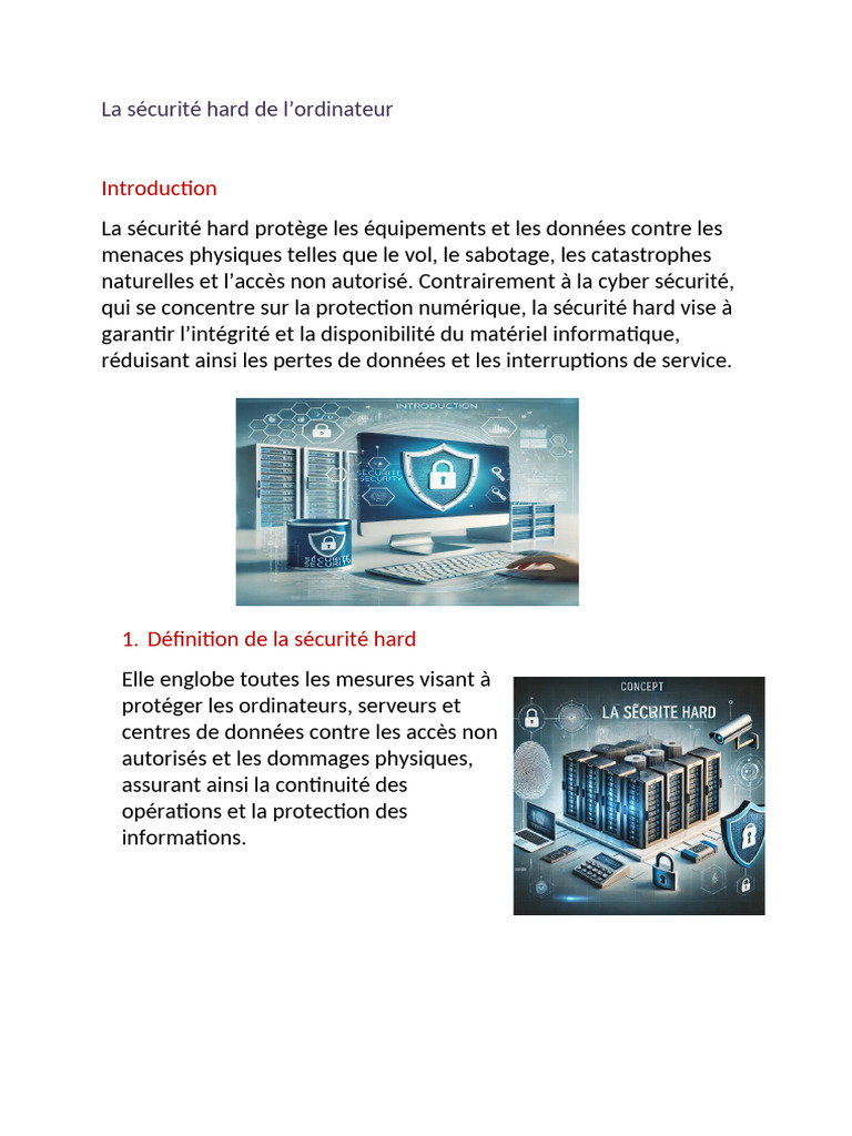Sécurité hard : Protection du matériel informatique | PDF | Sécurité ...