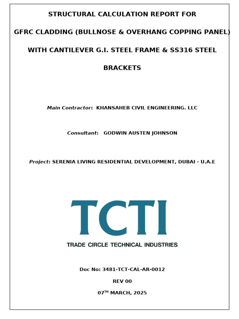 3481-Tct-Cal-Ar-0012 - R00 | PDF | Strength Of Materials | Structural ...