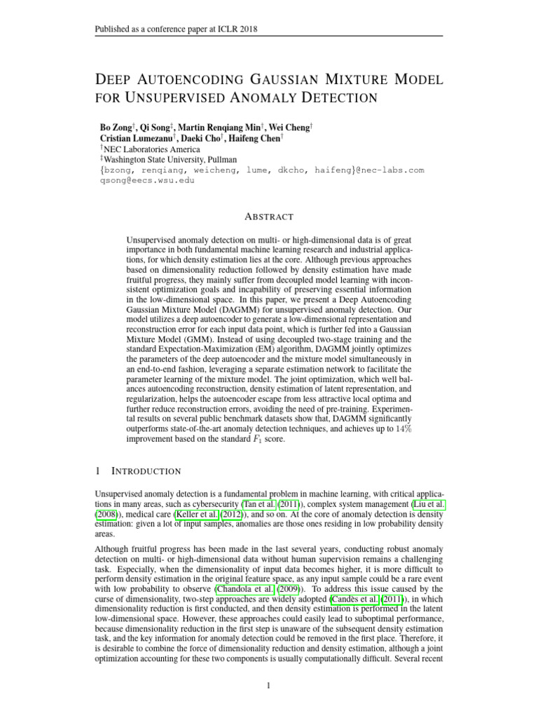 672 Deep Autoencoding Gaussian Mix | PDF | Cluster Analysis ...