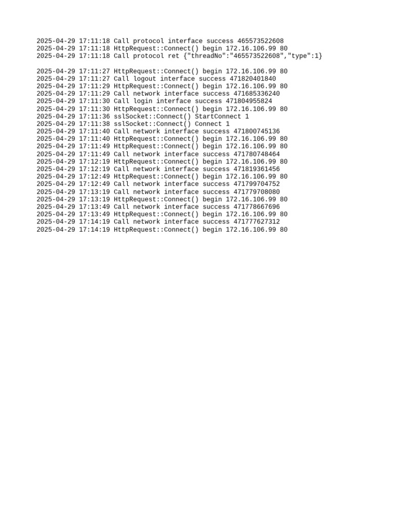 Call Protocol Interface Log Summary | PDF