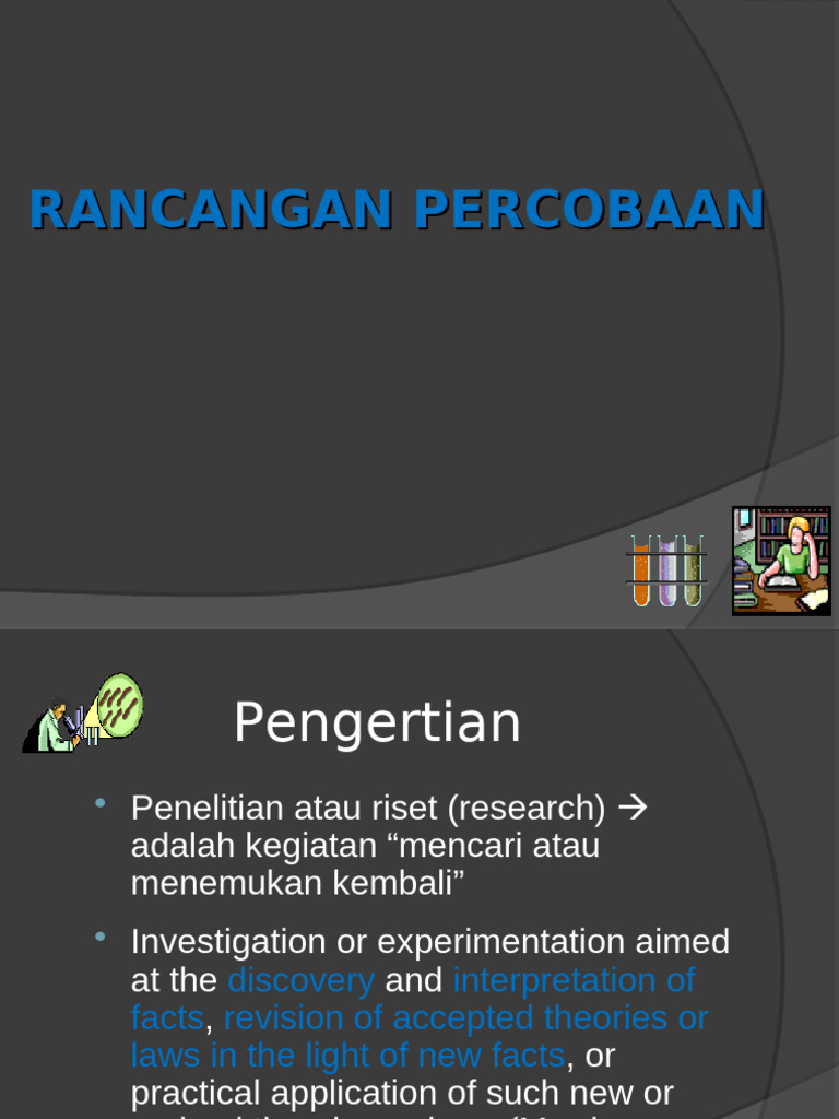 Rancangan Percobaan dan Jenis Riset | PDF