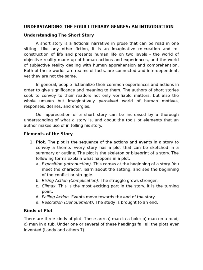Elements of Short Story | PDF | Narration | Plot (Narrative)