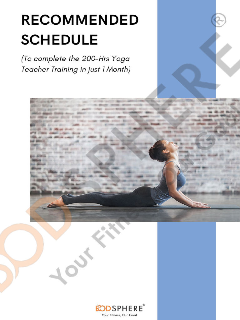 1-Month Schedule for 200-Hr Yoga Training | PDF | Yoga | Asana