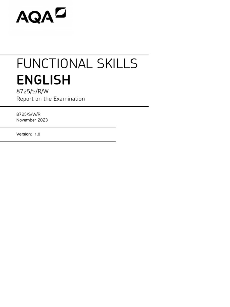 November 2023 Functional Skills English Report | PDF | Question ...