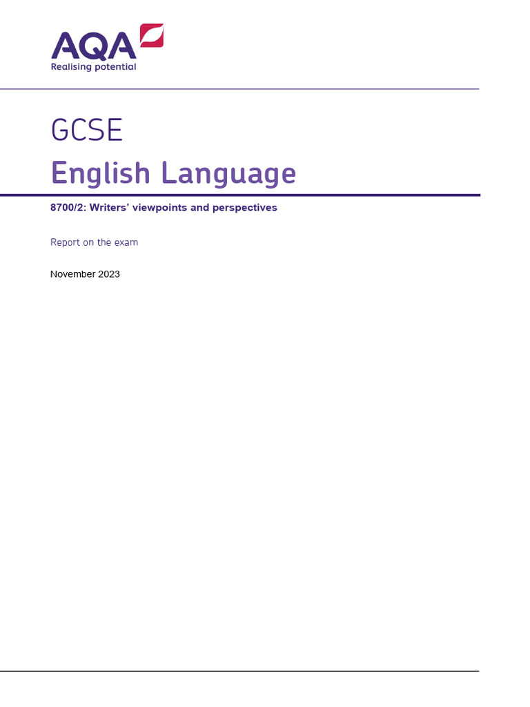 AQA 8700 2 WRE Nov23 v1.0 | PDF | Information | Punctuation