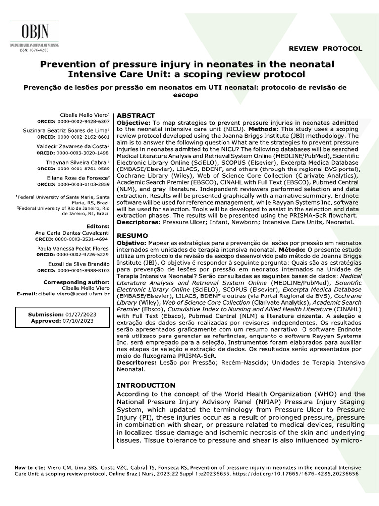 Prevention of Pressure Injury in Neonates in The Neonatal | PDF
