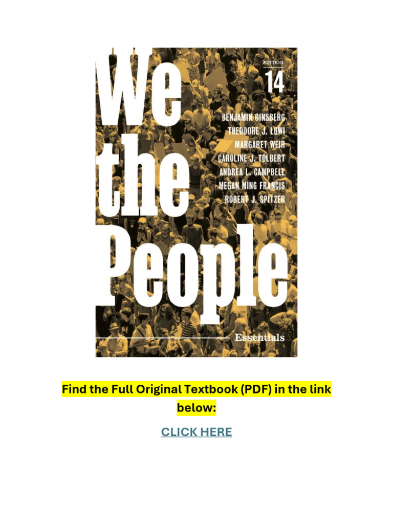 We The People Fourteenth Essentials Edition PDF | PDF | United States ...