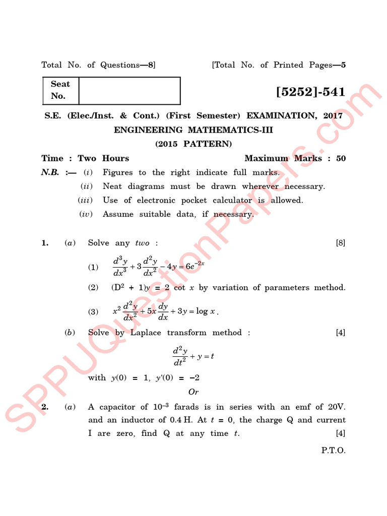Be - Electrical Engineering - Semester 3 - 2017 - November ...