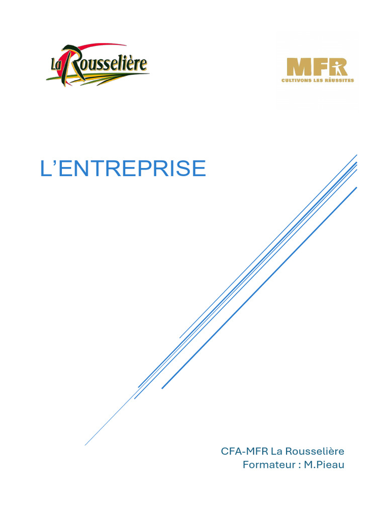 Présentation du CFA-MFR La Rousselière | PDF