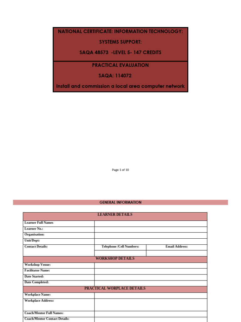 LAN Installation Practical Assessment | PDF | Local Area Network ...